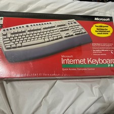 Vintage Microsoft Internet Keyboard Pro PS/2 USB White X05-52232 New Open Box picture