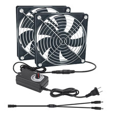 2 X 120Mm Computer Fan with AC Plug 110V 220V AC Powered Fan with DC 3V to 12V picture