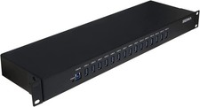 SEDNA - 15 Port USB 3.1 Gen I Hub ( 5Gbps ) - 19 Inch 1U Rack Mount, Black picture