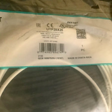 Panduit UTP28X20 RJ-45 Ethernet Patch Cable 20 ft White Round UTP Network picture