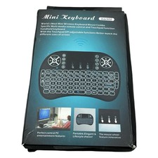 Mini Wireless Keyboard Backlit Mouse Combo Handheld Remote with Touchpad Black picture