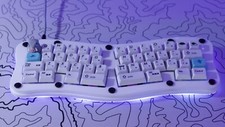 Custom Ergonomic Keyboard, Lubed Cherry Yellow, Doubshot PBT Keycaps picture