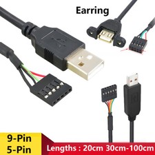USB-A 2.0 Male to 9-Pin Female USB Header Motherboard Cable 20cm，30cm，50cm，100cm picture