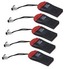 VizGiz 5 Pack Micro SD Card Reader with Tether Pocket SDXC TF black  picture