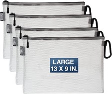 4 PCS Large Clear Zipper Pouch Cable Organizer Travel Gear Bag Electronics picture