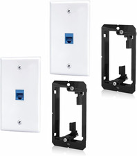 Ethernet Wall Plate, 2 Pack 1-Port RJ45 Keystone Jack with Low Voltage Mounting picture