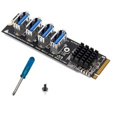 4 Port USB 3.0 Type C PCIe Expansion Card M.2 to PCIE Extender Riser Adapter r picture