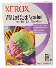 Xerox 110# Card Stock Color Variety Copy Printer Paper 250 Sheets 8 1/2