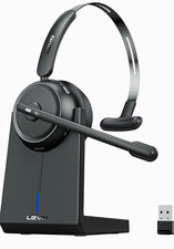 Wireless Headset with Mic for Work, Bluetooth Headset(Charging Base & Mute) picture