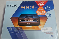 TDK Velocd 5200UE 52X Write 24X Rewrite USB 2.0 External CD Burner Open Box picture