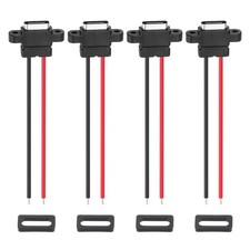 4Pcs Type-C Female USB-C Plug to 2 Pin Bare Wire Connector(Vertical Terminal) picture