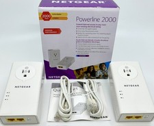 NETGEAR Powerline 2000 Adapter Kit PLP2000 2-Pack 2000Mbps Extra Outlet Gigabit picture