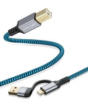 2 in 1 USB C USB A to USB B Printer Cable 6.6FT for Printers and Scanners PC New picture