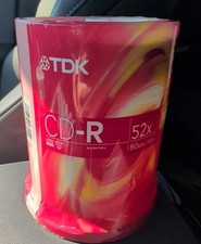 TDK CD-R 100 Pack 52X Blank Discs 700MB 80 Min Recordable Audio Data NEW SEALED picture