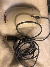 Vintage White Microsoft Wheel Mouse Optical USB Mouse 1.1A Tested Works Great picture