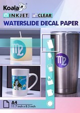 Lot Koala Waterslide Decal Paper - Clear / White / No Spray for  Inkjet or Laser picture