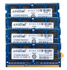 Crucial DDR3 RAM 32 GB 4x 8GB 2Rx8 PC3-10600S 1333Mhz SODIMM Laptop Memory 1.5V picture