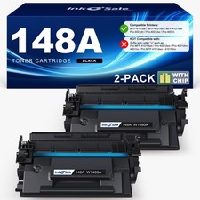 INK E-SALE 148A Black Toner Cartridge 2 Pack for HP Pro MFP 4101fdw 4001dw W1480 picture