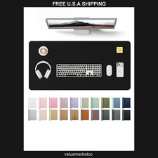 YSAGi PU Leather Desk Protector, 31.5 x 15.8 Inch Waterproof Office Mat, Black picture