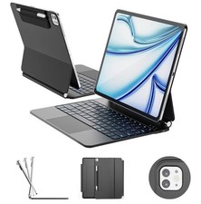 RAYMCRAFT Compatible iPad Air 13-inch Case with Keyboard & iPad Pro 12.9