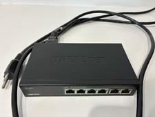 USED TRENDNET 6-PORT FAST ETHERNET POE+SWITCH TPE-S50/A picture