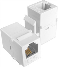 NECABLES 2Pack CAT3 Telephone Keystone Jack Phone Keystone Coupler RJ11 6P4C Fem picture