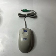 Vintage IBM Mouse MO09K PS/2 ScrollPoint II Ball Retro PC ~ Tan picture