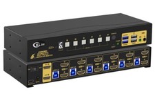 CKLau 6 Port Rack Mount HDMI KVM Switch Dual Monitor 4K60Hz with Audio, 2 pcs... picture