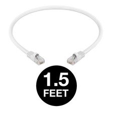 2 PCS White Cat5e Patch Cable Cat5 Ethernet Cord RJ45 Connectors LAN UTP Wire picture