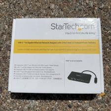 StarTech US1GC303APD USB-C to Ethernet Adapter with 3-Port USB 3.0 Hub and Power picture