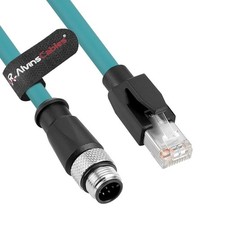 M12 A-Code 8 Pin Male to RJ45 Cat6a Ethernet Cable for Industrial Automation 3m picture