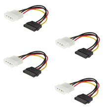4 Pcs 6-Pin Molex to 15-Pin SATA Power Cable, For Easy Computer Upgrades picture