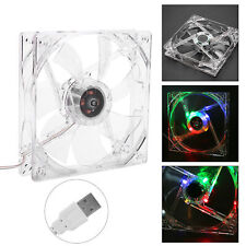 4 LEDs DC 5V 12cm 120x120x25mm USB PC CPU Cooling Fan Transparent Case 120mm FOD picture