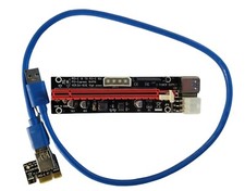 Lot Of 4 PCI-E 1x to 16x Powered USB3.0 GPU Riser Extender Adapter Card Bundle picture