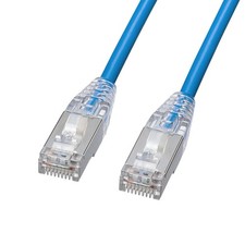 Sanwa Supply Cat5e STP Slim LAN Cable 5m KB-SL5STPS-05BL Blue Japan Import picture