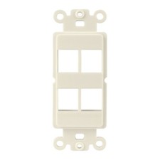 Construct Pro 4-Port Single Gang Keystone Decora Style Insert Strap Light Almond picture
