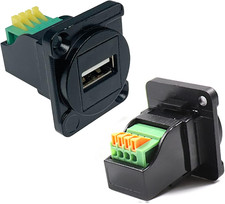 PENGLIN 2PCS USB2.0 to 4 Pin Solderless Panel Mount Terminal Connector picture