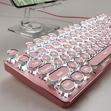 SEUNKWANG EWEADN TK100 Typewriter Keyboard Wired Mechanical Keyboard, Pink  picture