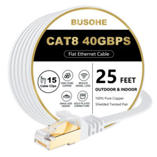 BUSOHE Cat 8 Ethernet Cable 25 FT, 40Gbps 2000Mhz High Speed Flat Cat8 25FT picture