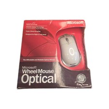 Vtg Microsoft Wheel Mouse Optical USB PS/2 White Retro Wired BRAND NEW SEALED picture