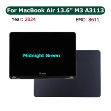 US LCD Screen Display+Top Cover Assembly For Macbook Air M3 A3113 Midnight Green picture