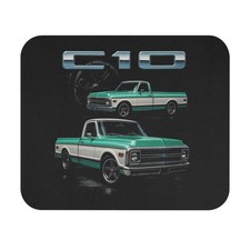 1969 Chevy C10 Mouse Pad Green White Pickup Classic Truck Computer Desk Mat picture