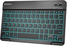 [7 Color Backlit] 10 Inch Ultrathin Wireless Bluetooth Keyboard for iPad Samsung picture