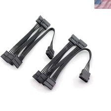 2pcs IDE to SATA Power Cable IDE Large 4 Pin to PC Server Hard Drive 15 Pin S... picture