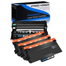 3PK TN850 Toner + 1PK DR820 Drum Unit for Brother DCP-L5500DN L5600DN L5650DN picture
