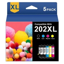 5PK 202XL Ink Cartridges for Epson WorkForce WF-2860 XP-5100 printer T202 XL Ink picture