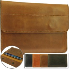 PREMIUM HAND-SEWN OF COWHIDE CASE COVER WITH MAGNET LATCH FOR APPLE iPad TABLET picture