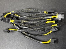 8 pin to Dual 6+2 pin PCI-E Power Cable Splitter 18 AWG - 5 Pack Bundle picture