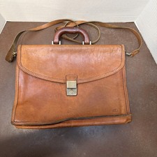 VTG  Italian Made in Italy Light Brown Leather Laptop Bag Briefcase (The Light)  picture