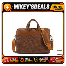 Heavy Duty 360° Protective Laptop Sleeve, Embossed PU Leather, 13-14 inch, Coffe picture